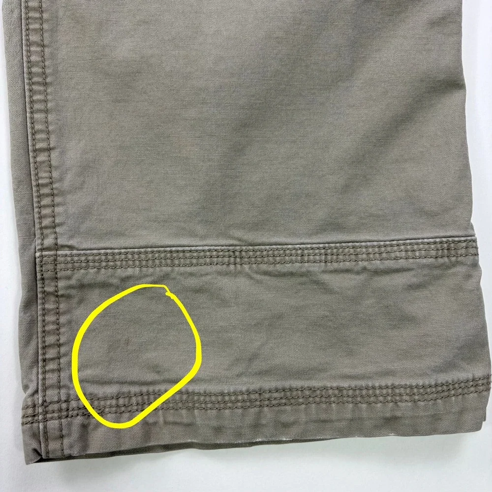 Prana Bronson Pants Mens 34x32 Khaki Tan Organic Cotton Straight Outdoor Hiking